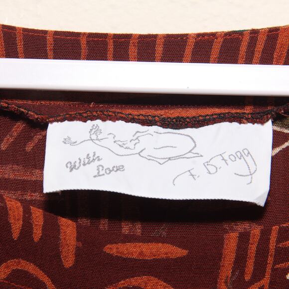 Vintage F.B. Fogg Boho Floral Abstract Caftan Size OS OOAK - Picture 9 of 9